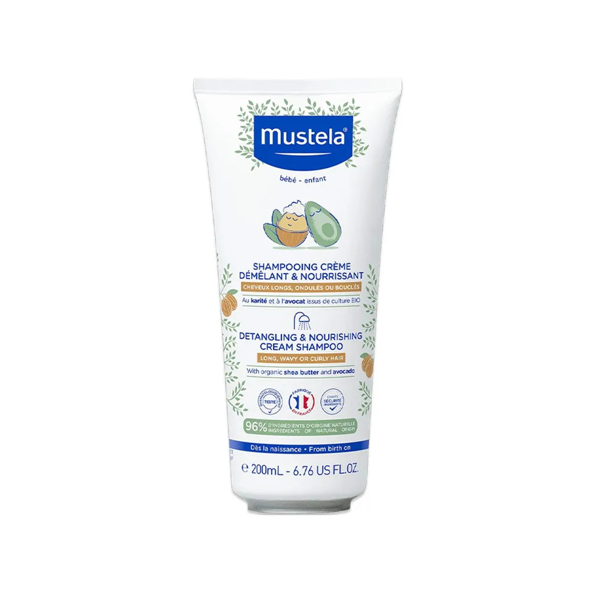 Mustela Detangling & Nourishing Cream Shampoo 0m+ për flokët me onde dhe kaçurrela
