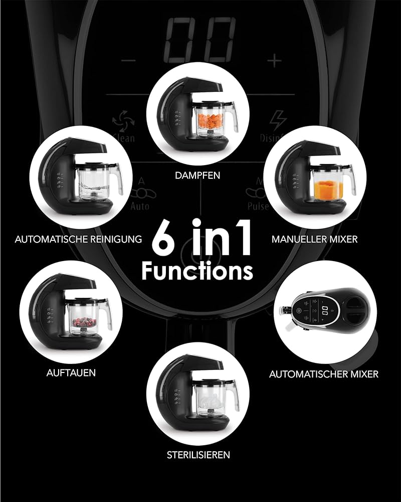 Twistshake 6-in-1 Baby Food Processor Black V2 Procesor Ushqimi