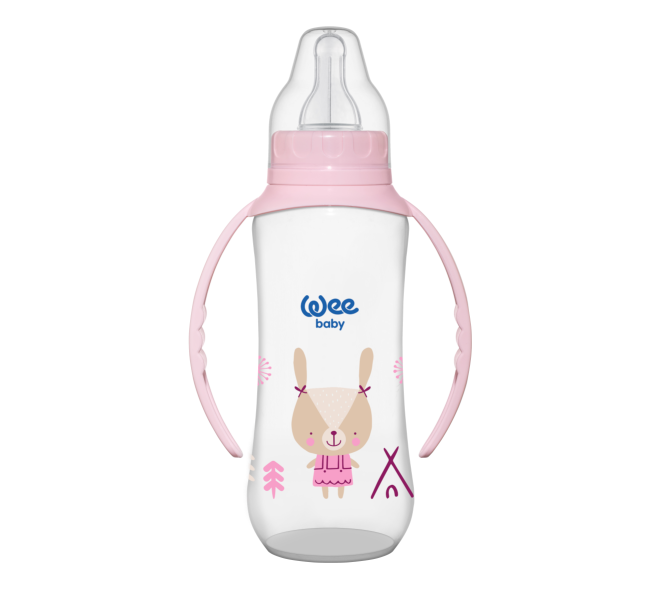 BIBERON PLASTIK WEE BABY CLASSIC PP FEEDING BOTTLE WITH GRIP 6-18M 270ML