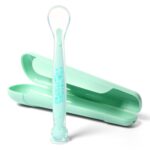 BABYONO SUCTION BABY SPOON SILICONE 6M+ GREEN GIRAFFE