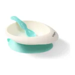 BABYONO SUCTION BOWL WITH A SPOON GREEN 6M+