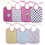 LORELLI BIBS SET 7 PCS DOUBLE WITH TIES PINK