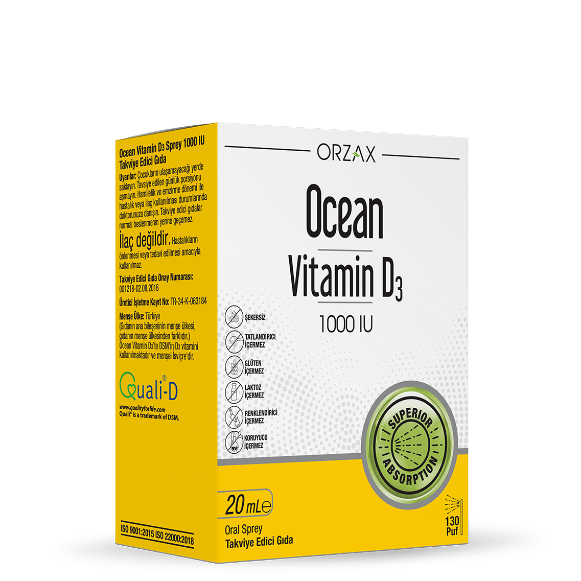 Ocean Vitamin D3 1000 IU (20 ml Spray) - Orzax