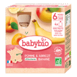 Babybio apple apricot and banana pouch x 4 cope