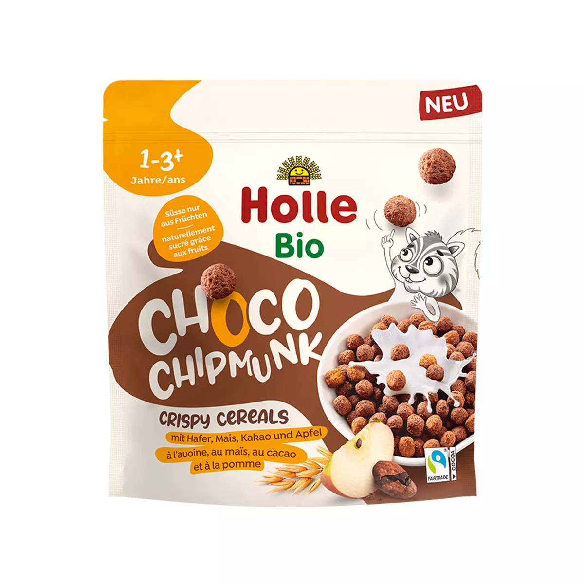 Holle - Crispy Cereals Choco Chipmunk (1 vjeç+)