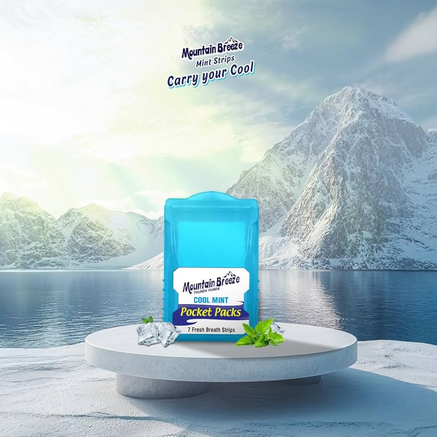 Mountain Breeze Freshener Cool Mint Flavoured Breath 24 Strips